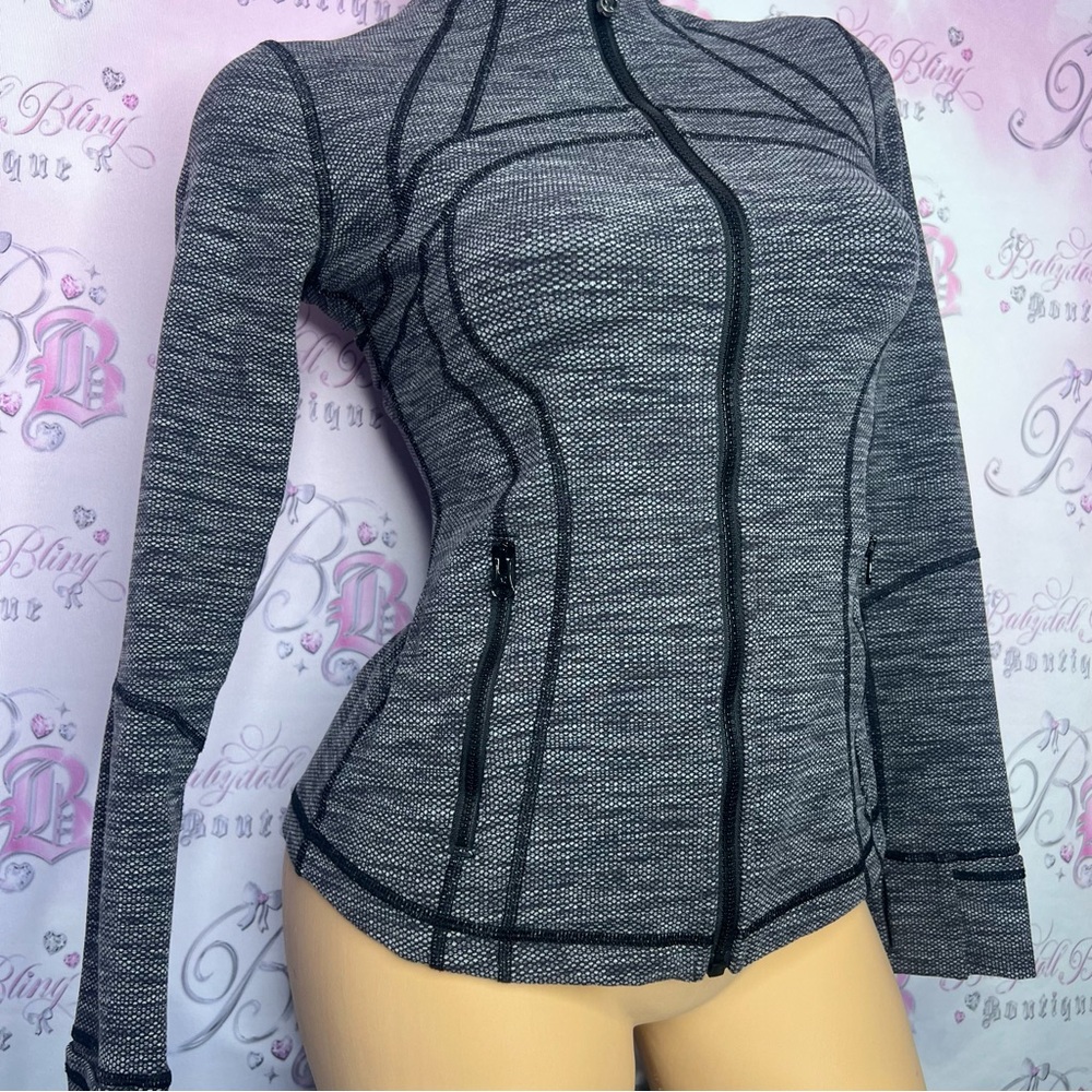 Lululemon define jacket heathered grey black spotted dotted pattern stretchy - Picture 8 of 10